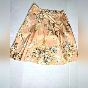 Merona 100% Silk Floral Midi Skirt